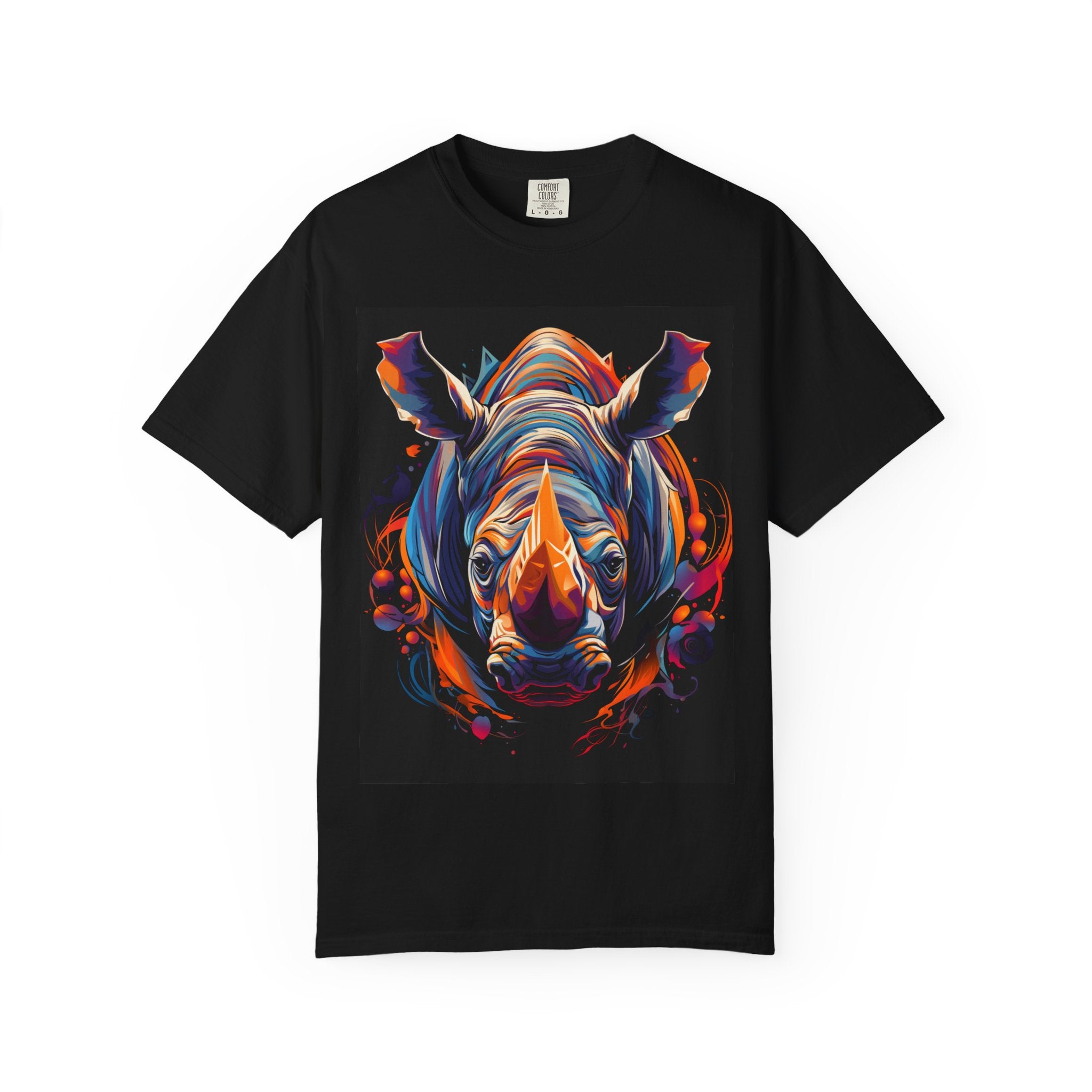 Vibrant Rhino Graphic T-Shirt