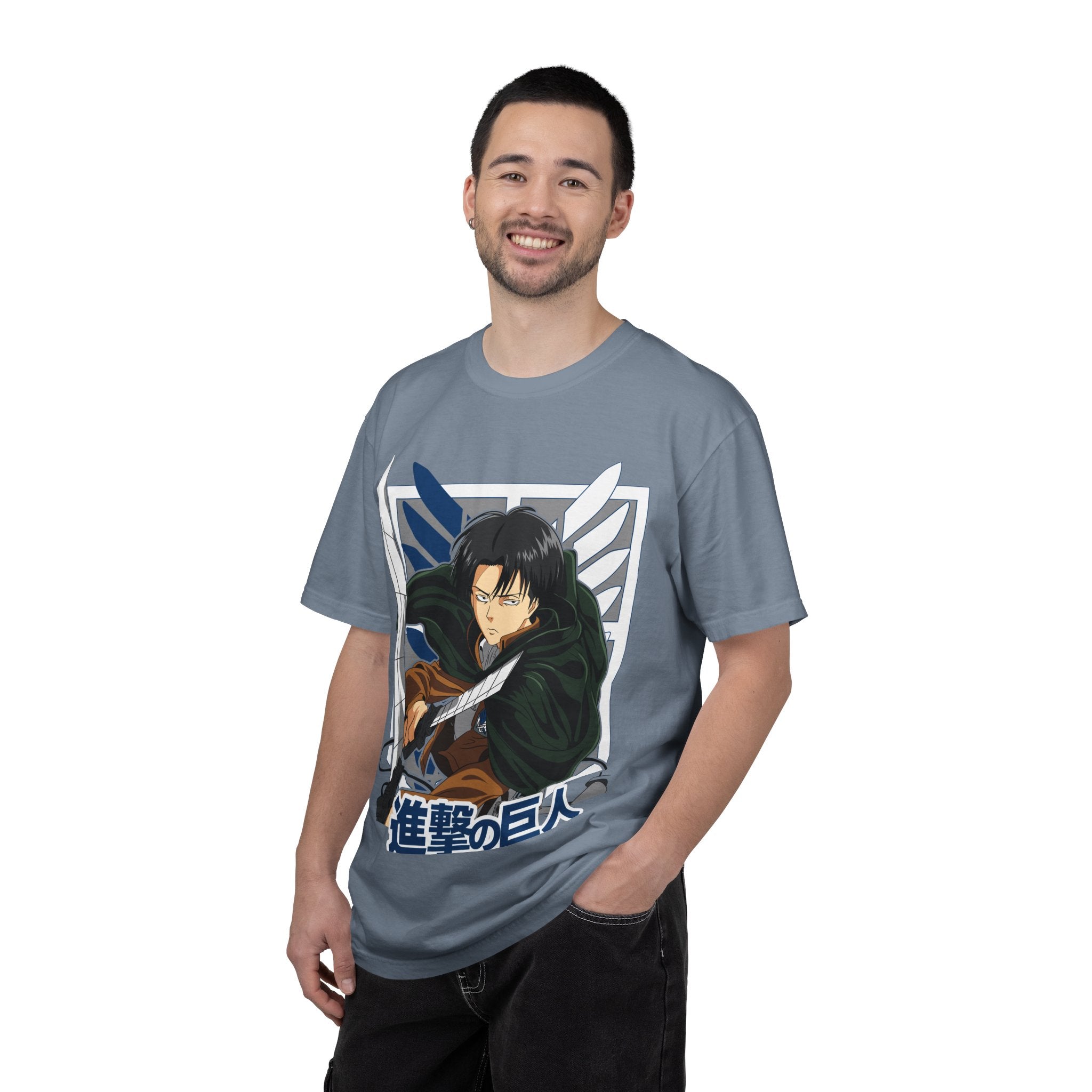 Attack on Titan Levi Ackerman Graphic T-Shirt — Japanese Logo Anime Tee