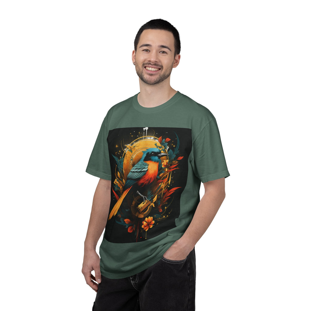 T-Shirt — Vibrant Sunrise Bird Illustration Tee