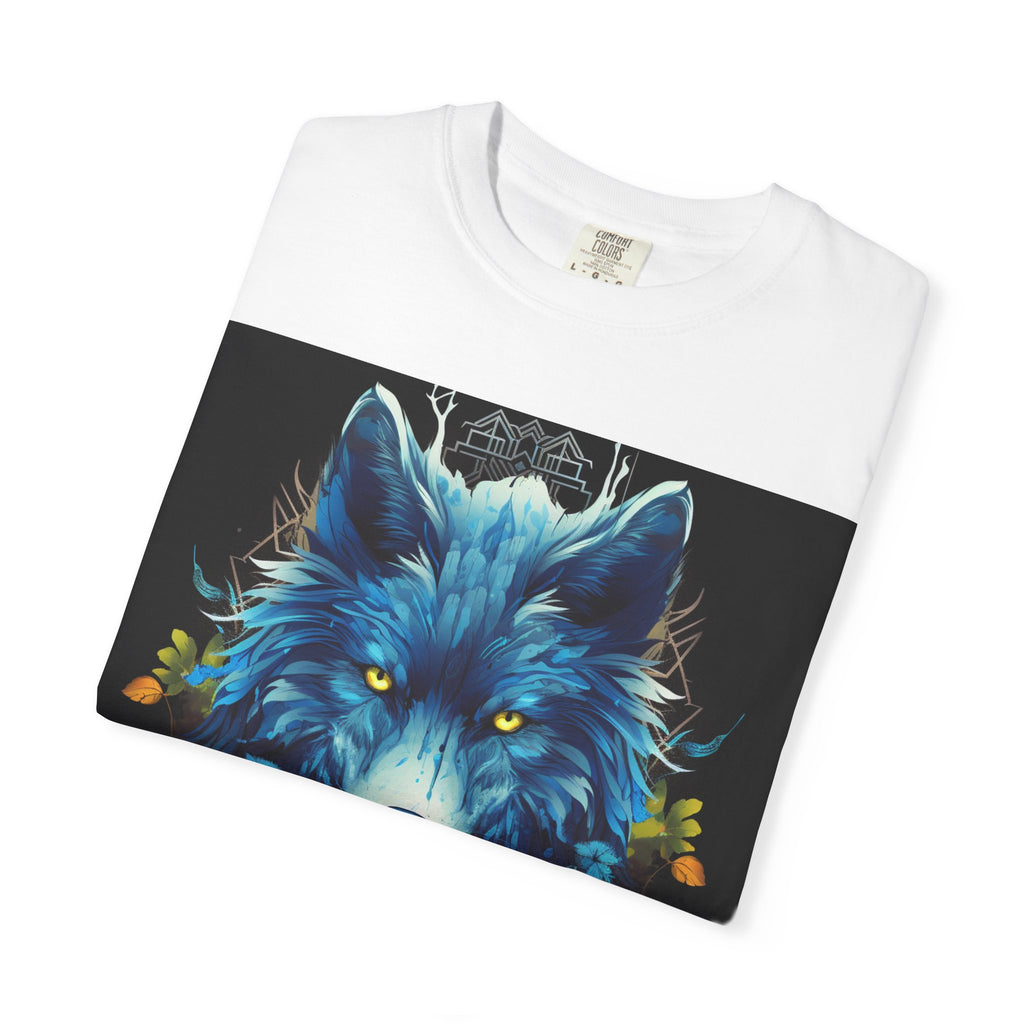 Wolf Portrait T-Shirt — Blue Mystic Wolf Graphic Tee