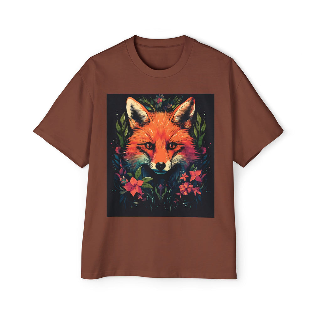 Fox Portrait Tee — Vibrant Floral Fox Graphic T-Shirt