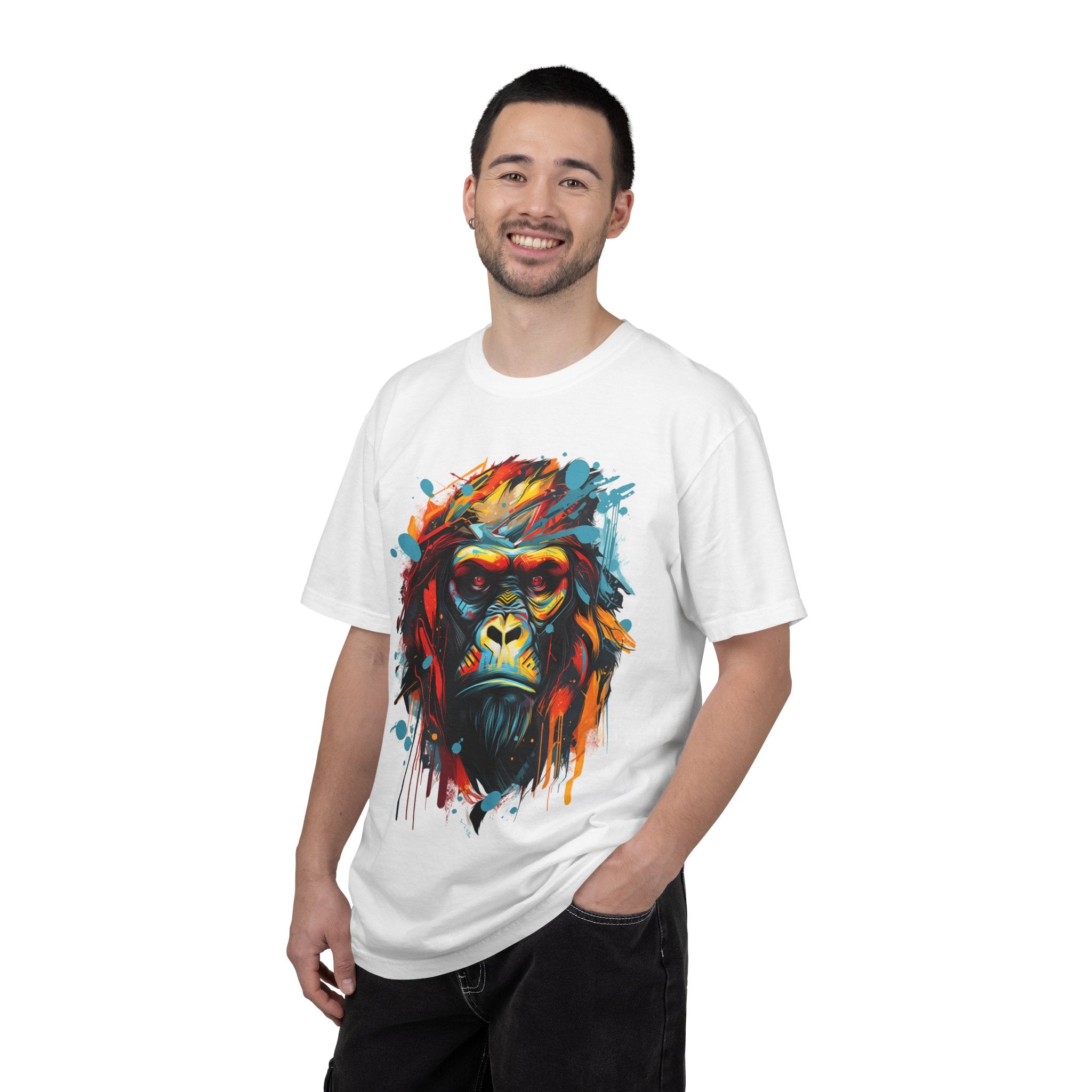 Colorful Gorilla Portrait T-Shirt — Vibrant Urban Streetwear Graphic Tee