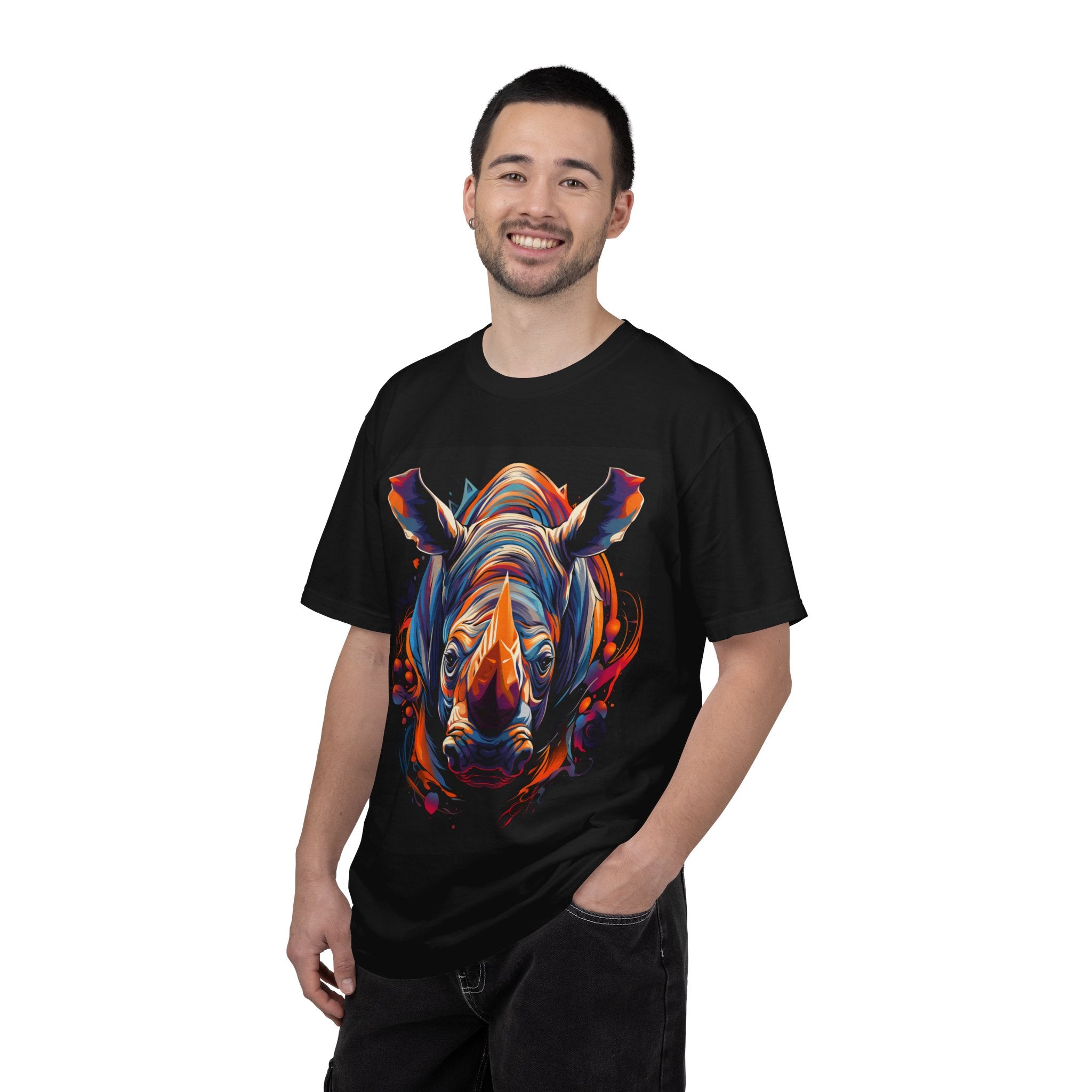 Vibrant Rhino Graphic T-Shirt