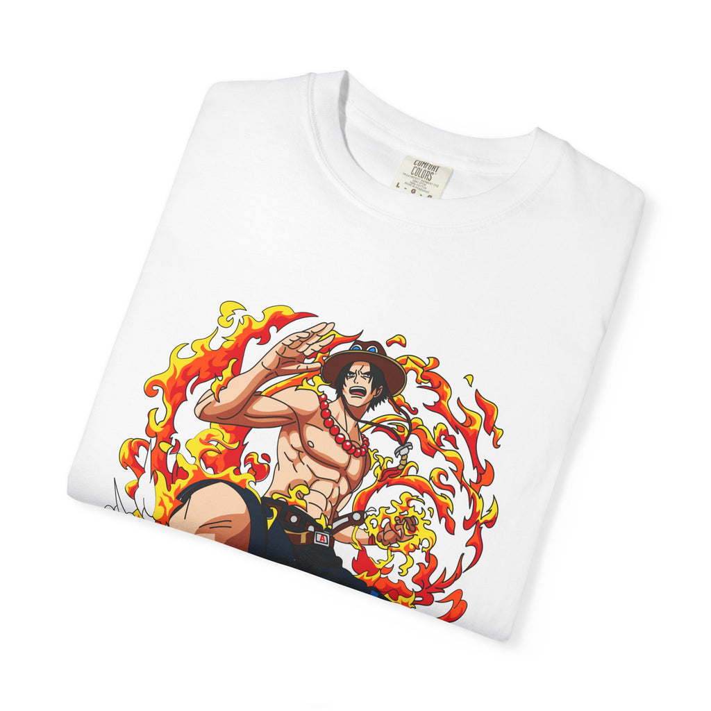 Anime Flame Fighter Graphic T-Shirt