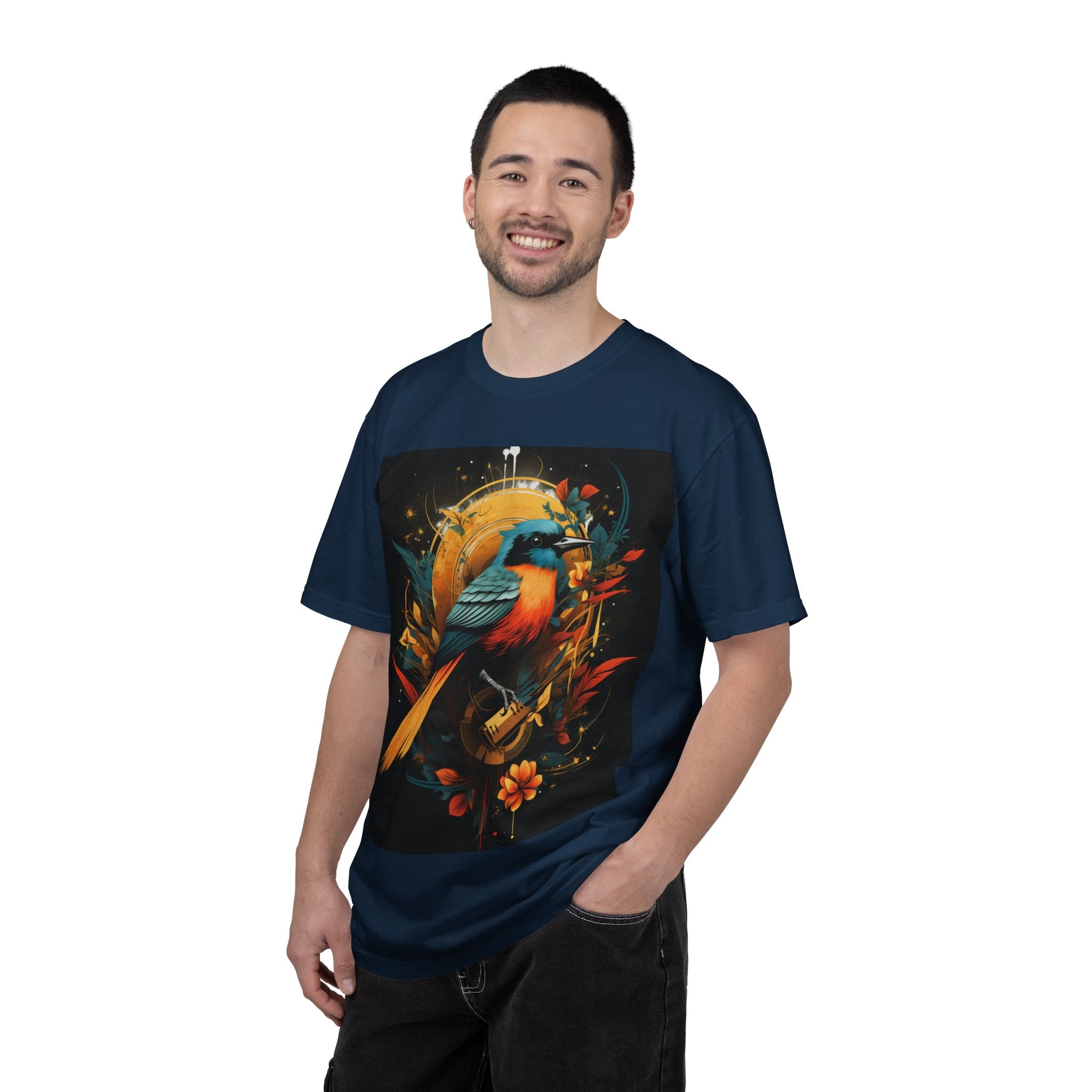 T-Shirt — Vibrant Sunrise Bird Illustration Tee
