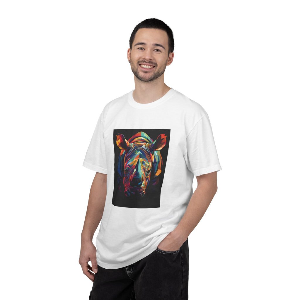 Colorful Rhino Graphic T-Shirt — Vibrant Wildlife Art Tee