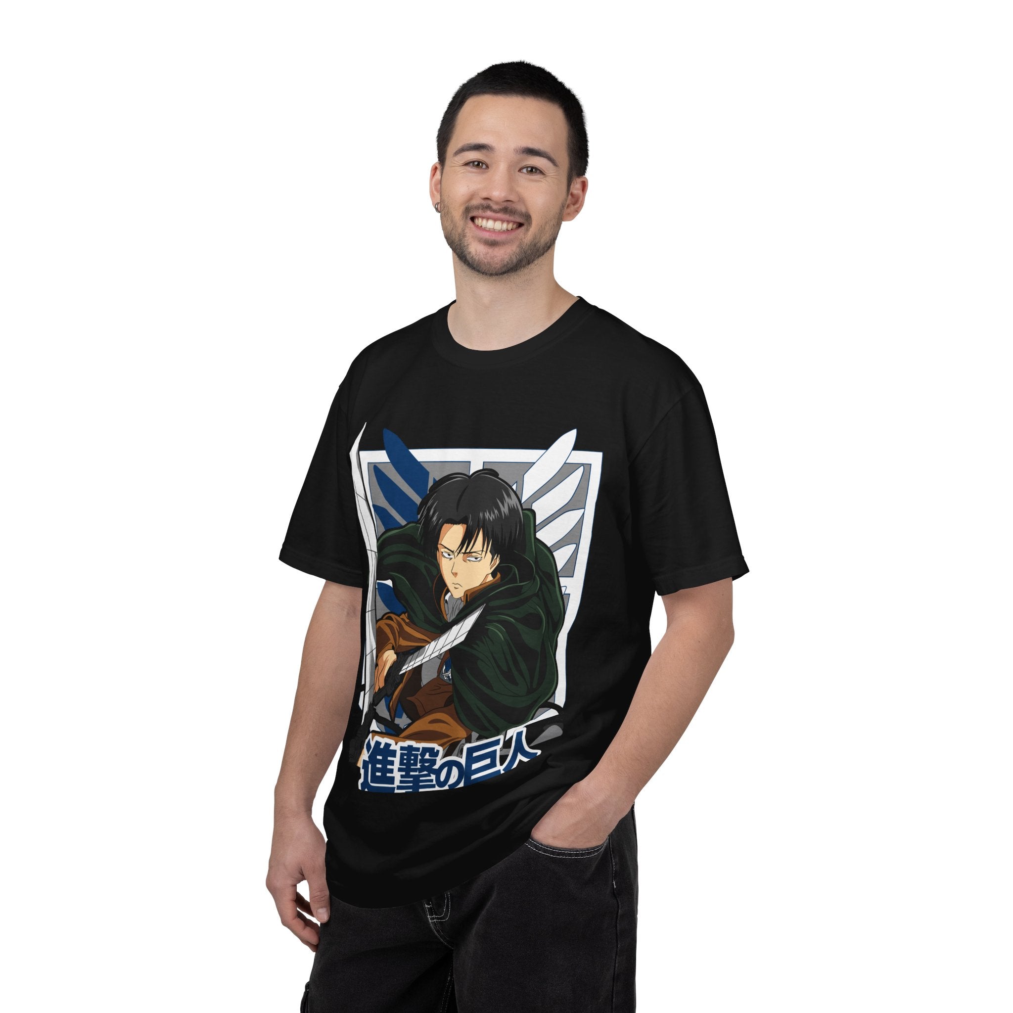 Attack on Titan Levi Ackerman Graphic T-Shirt — Japanese Logo Anime Tee