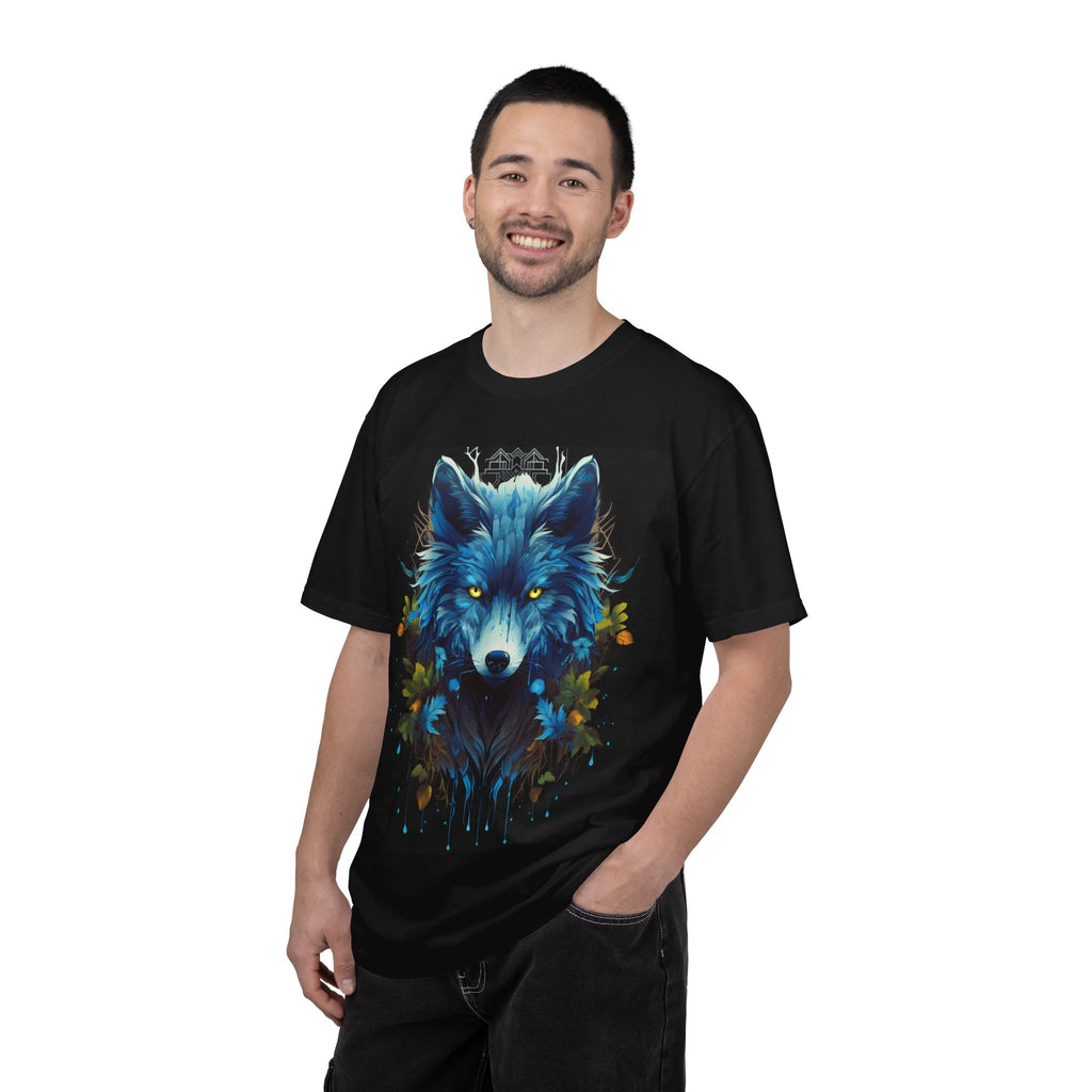 Wolf Portrait T-Shirt — Blue Mystic Wolf Graphic Tee