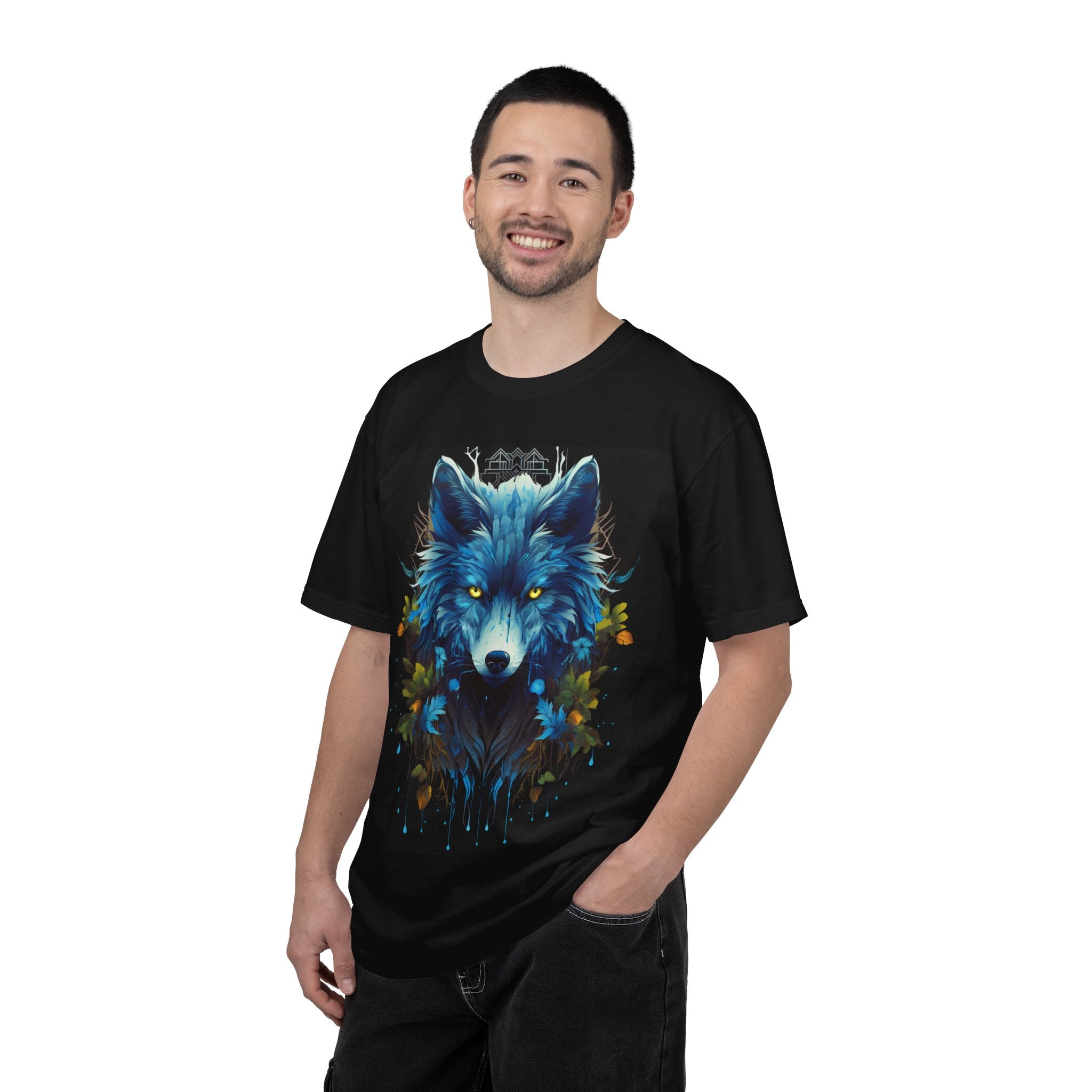 Wolf Portrait T-Shirt — Blue Mystic Wolf Graphic Tee