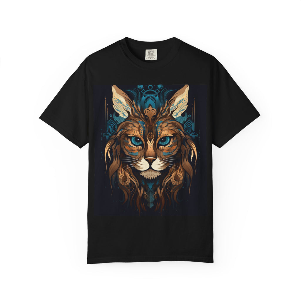 Mystic Lynx Art T-Shirt — Ornate Wildcat Graphic Tee