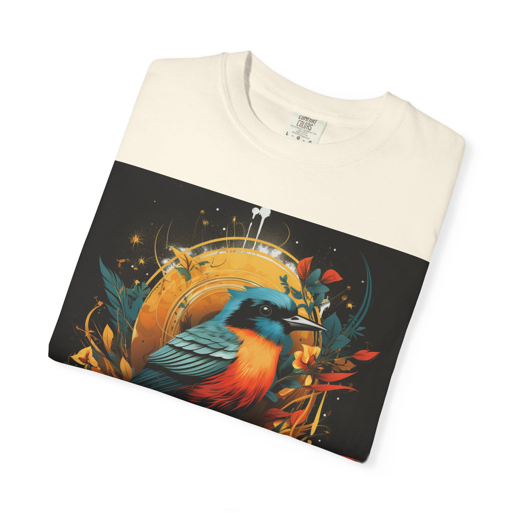 T-Shirt — Vibrant Sunrise Bird Illustration Tee