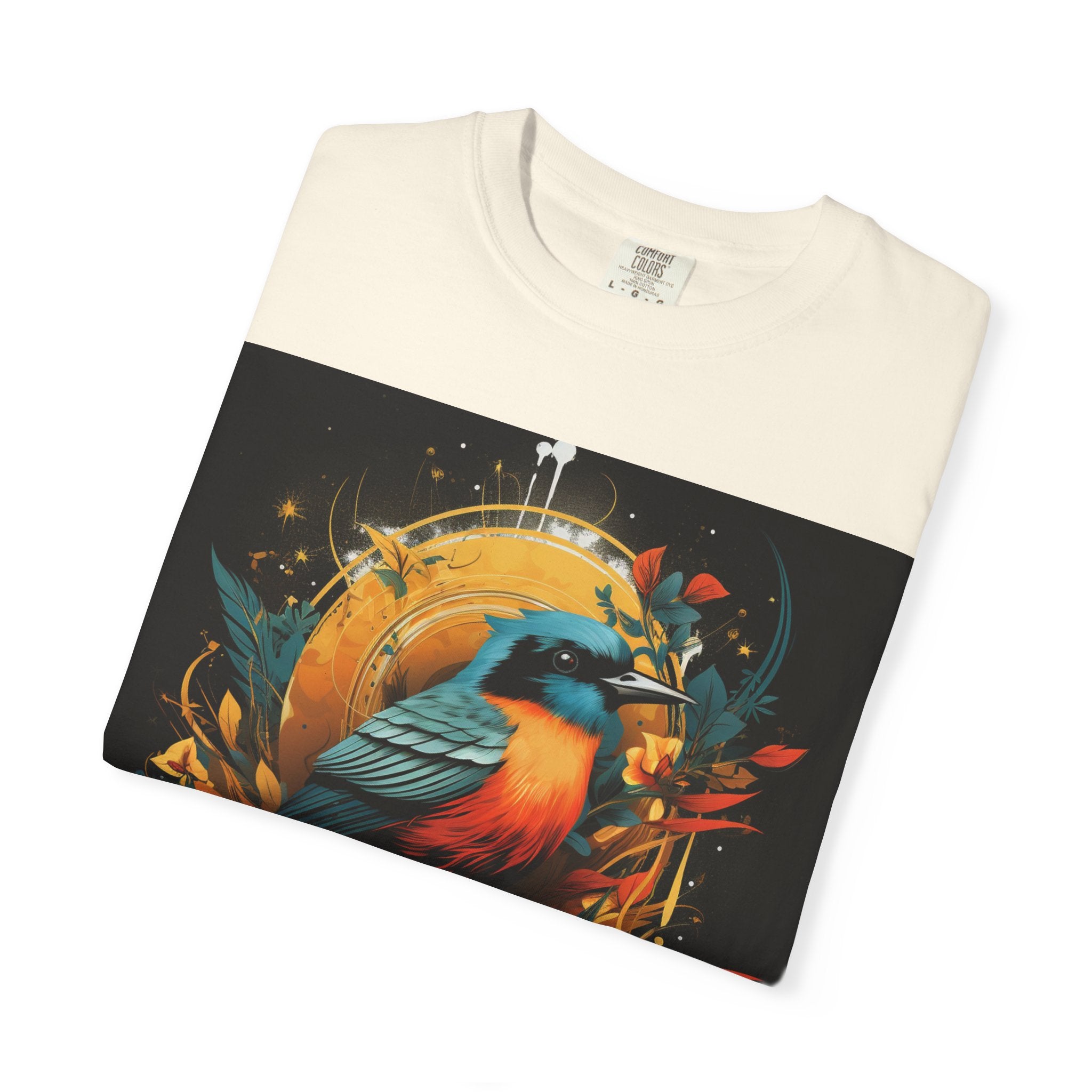 T-Shirt — Vibrant Sunrise Bird Illustration Tee