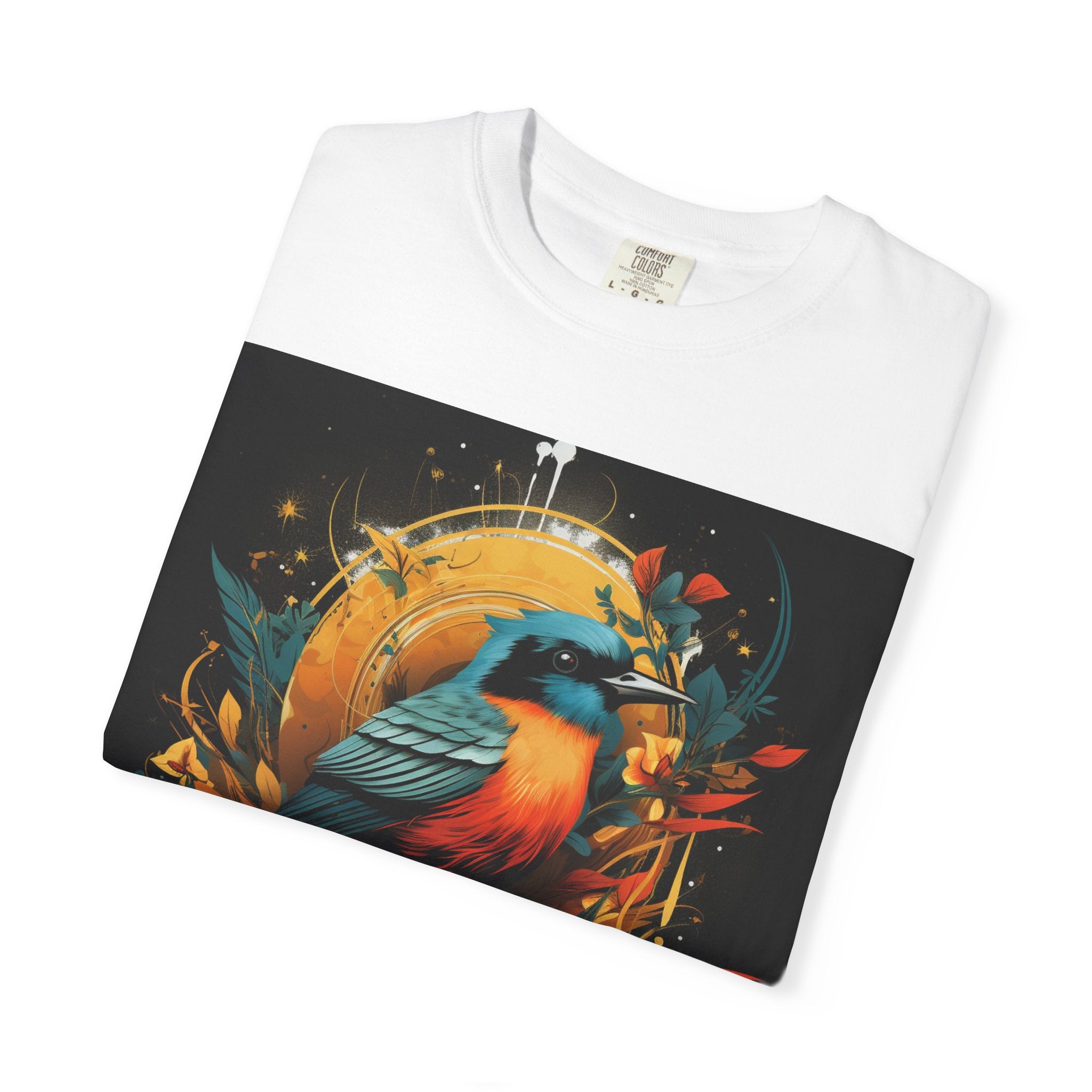 T-Shirt — Vibrant Sunrise Bird Illustration Tee