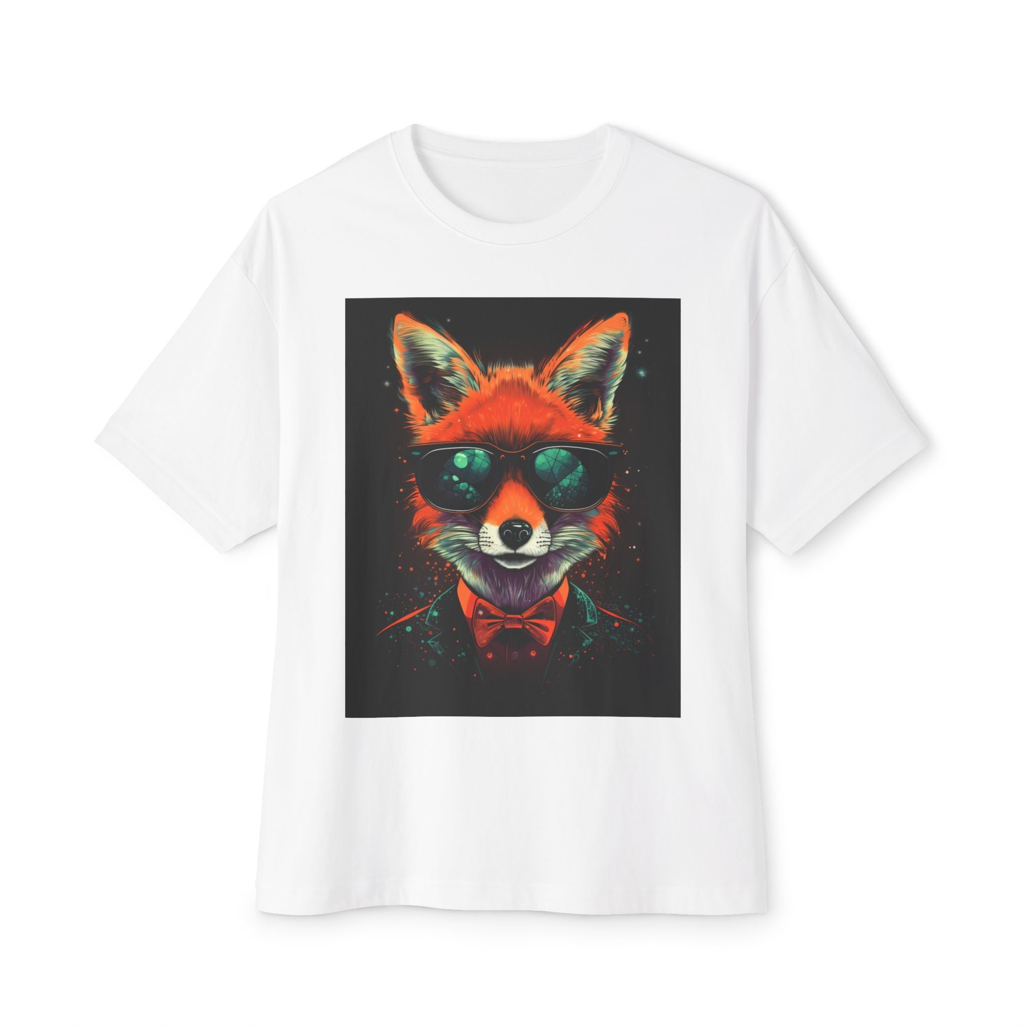 Fox Portrait Tee — Neon Retro Fox Graphic T-Shirt
