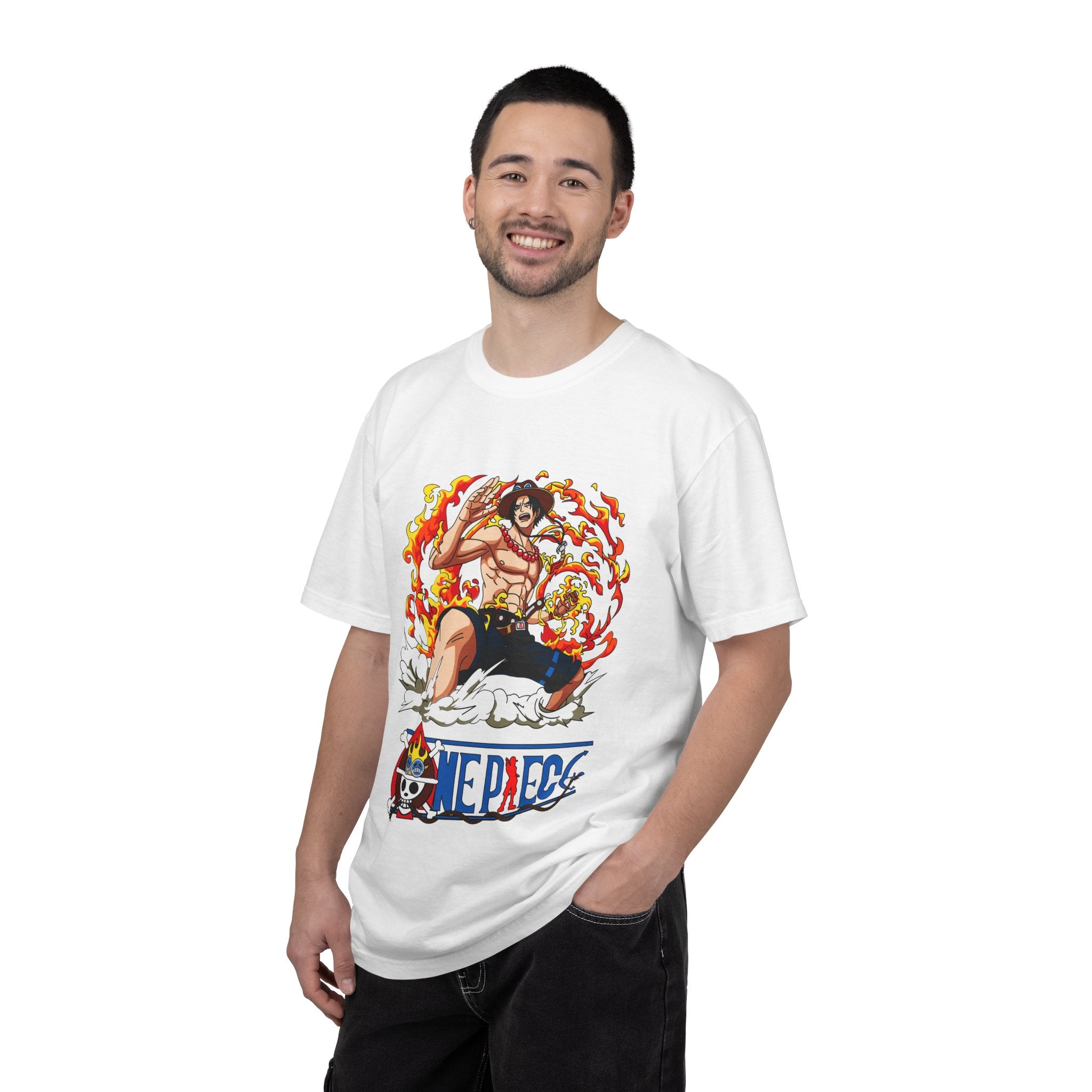 Anime Flame Fighter Graphic T-Shirt