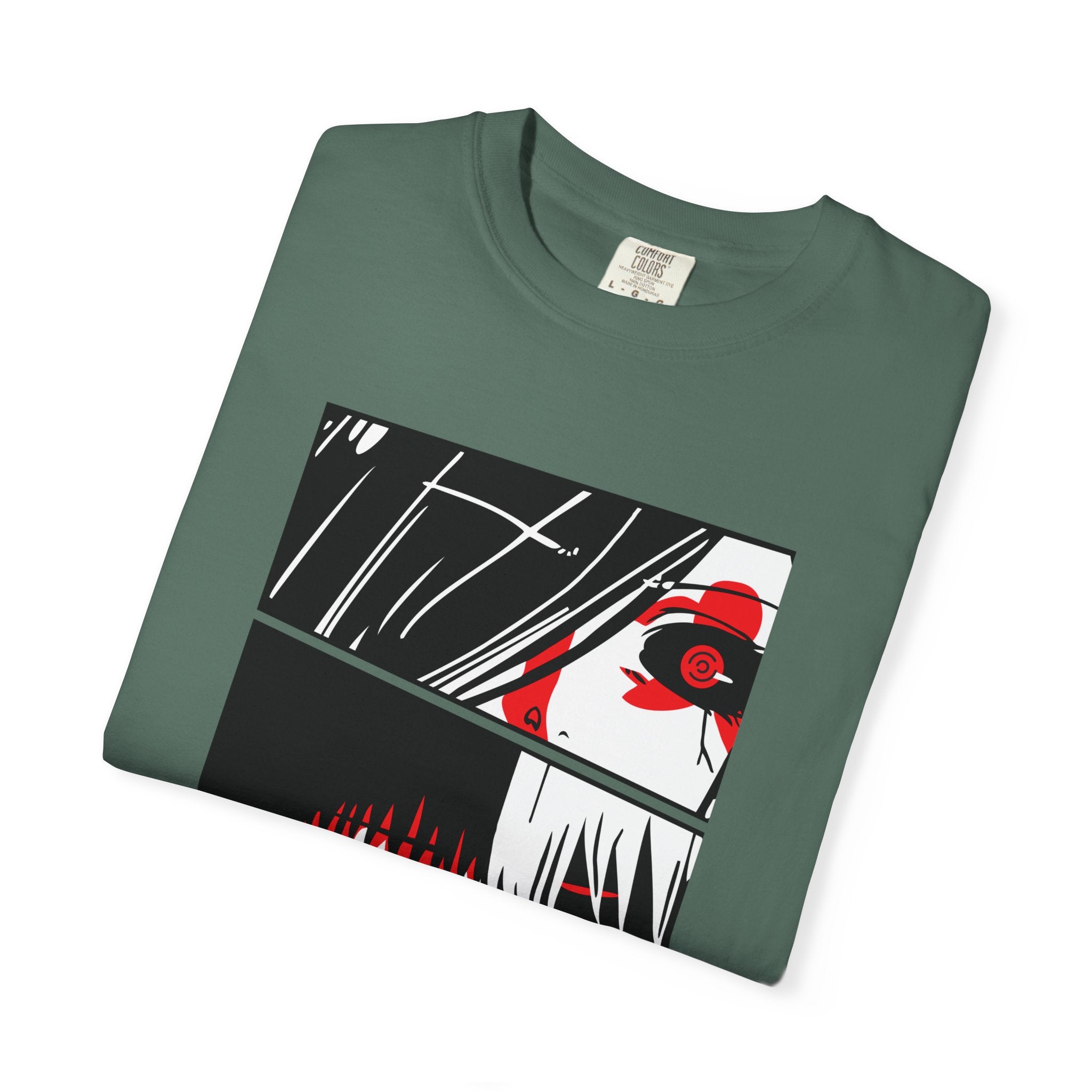 Anime Eyes Panel T-Shirt — Red & Black Manga Eye Design