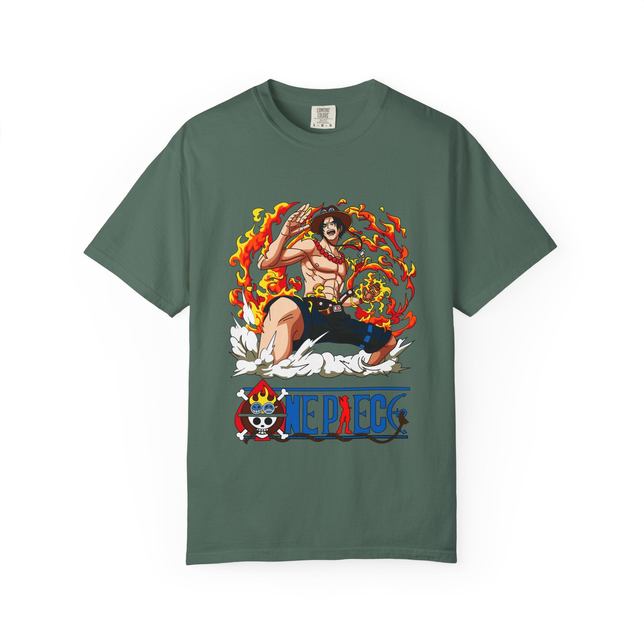 Anime Flame Fighter Graphic T-Shirt