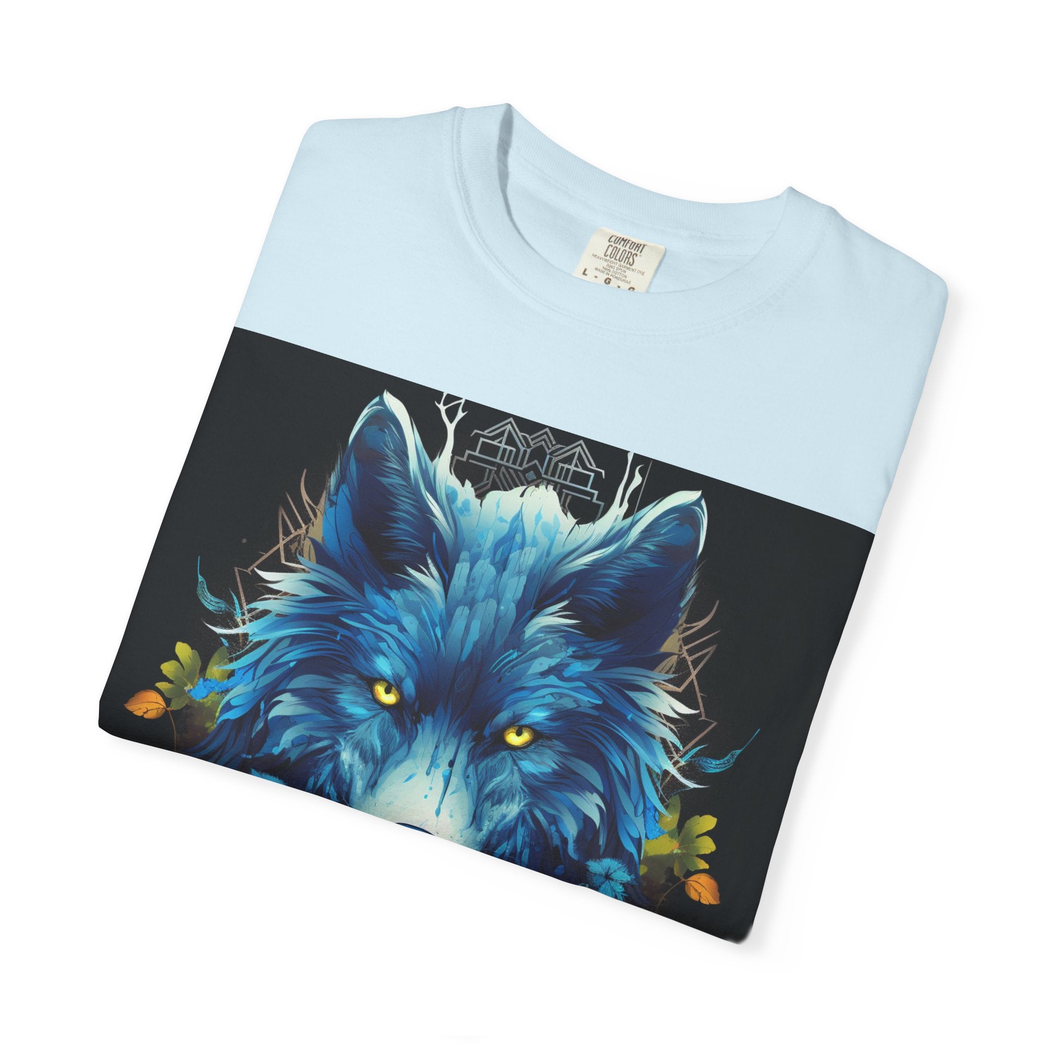 Wolf Portrait T-Shirt — Blue Mystic Wolf Graphic Tee