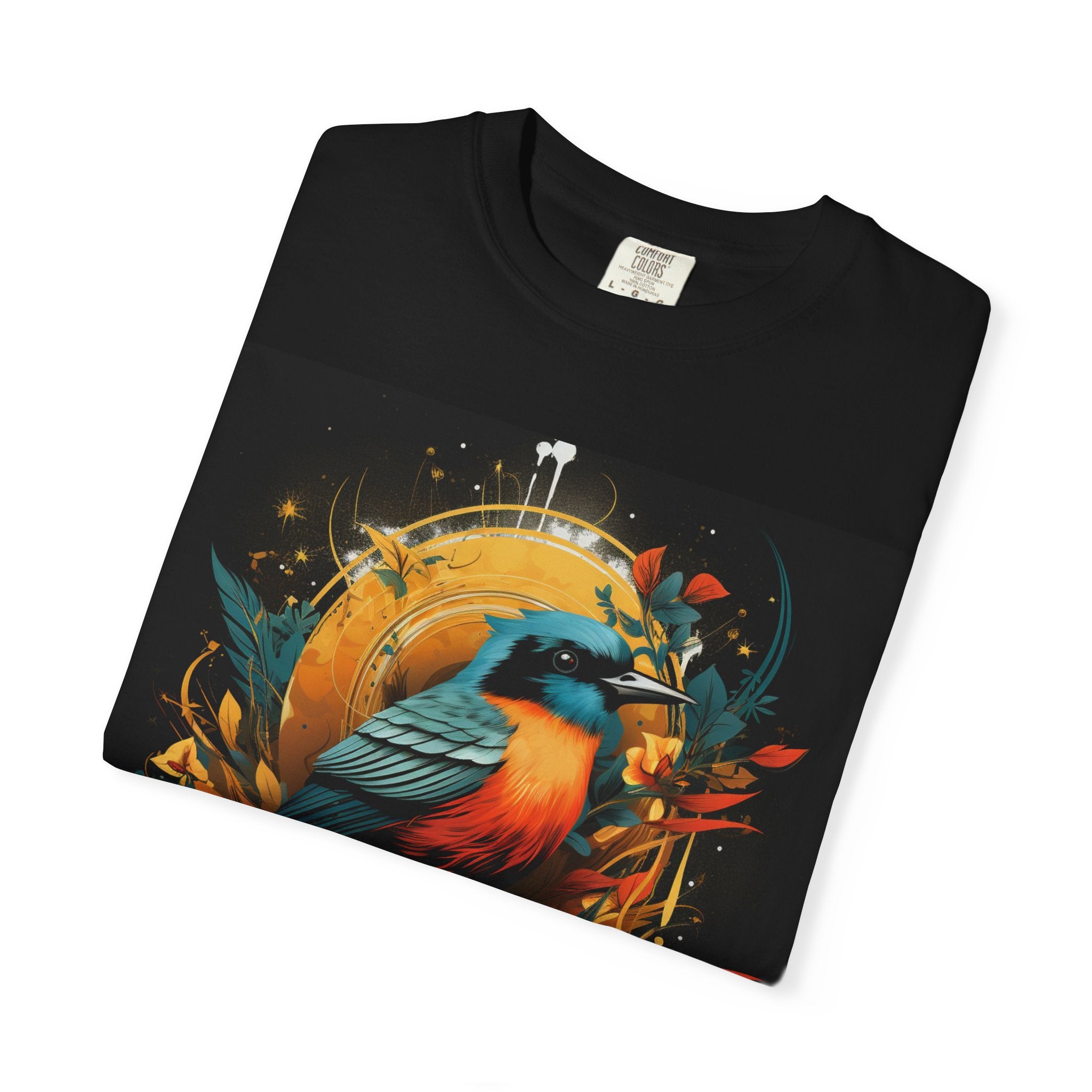 T-Shirt — Vibrant Sunrise Bird Illustration Tee