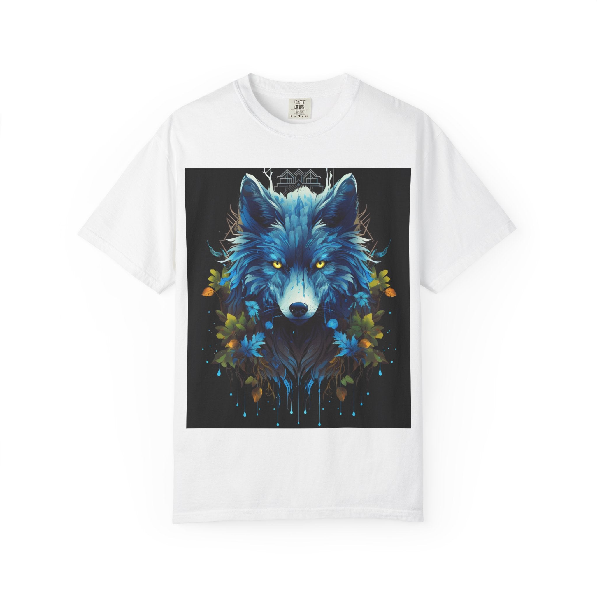Wolf Portrait T-Shirt — Blue Mystic Wolf Graphic Tee