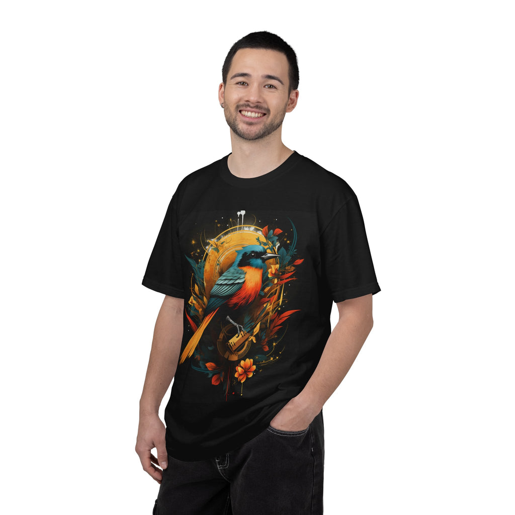 T-Shirt — Vibrant Sunrise Bird Illustration Tee