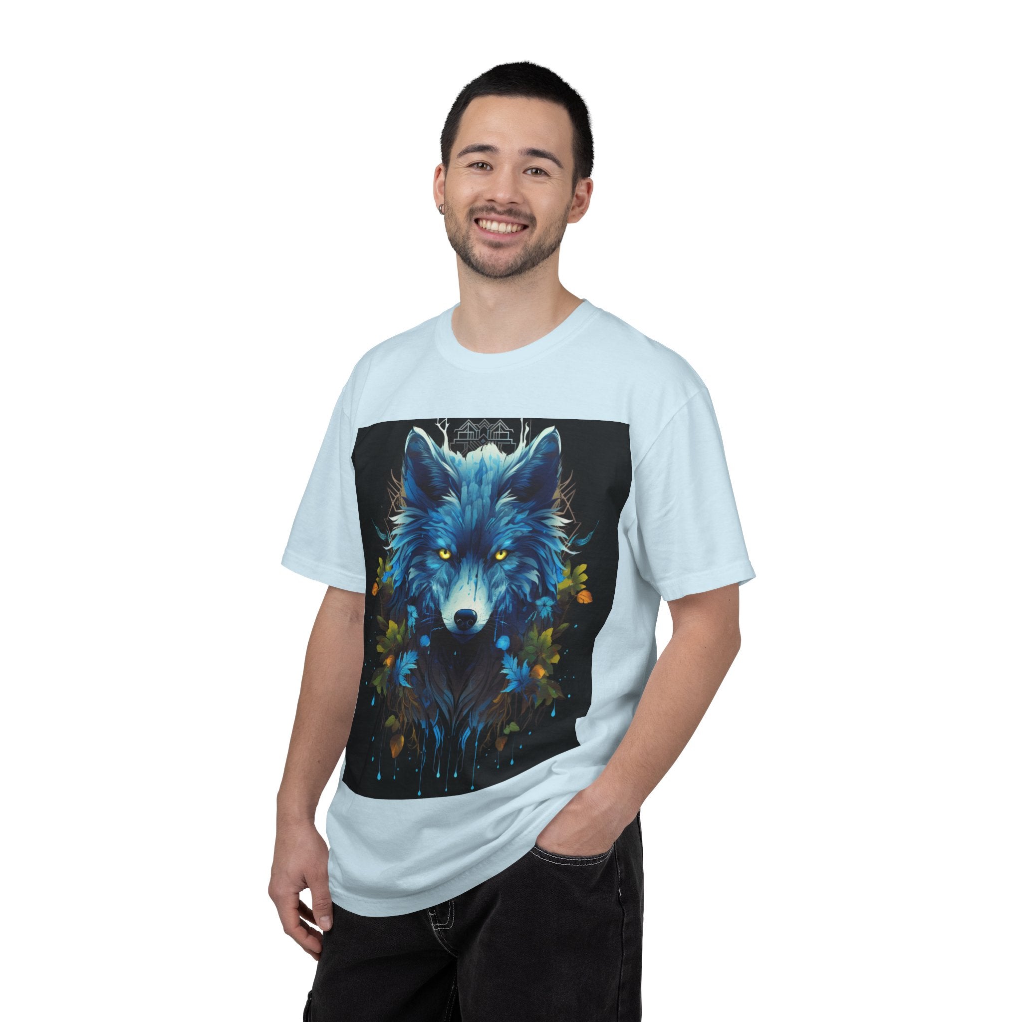 Wolf Portrait T-Shirt — Blue Mystic Wolf Graphic Tee