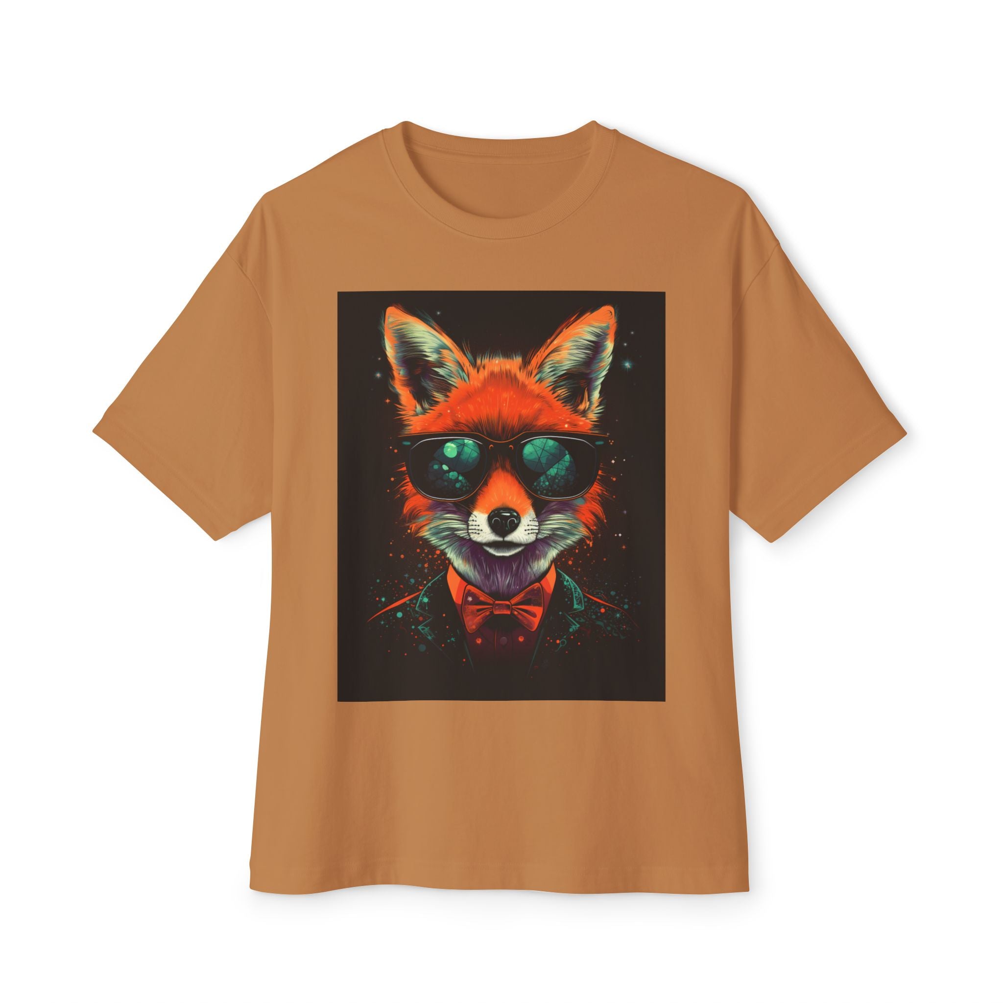Fox Portrait Tee — Neon Retro Fox Graphic T-Shirt