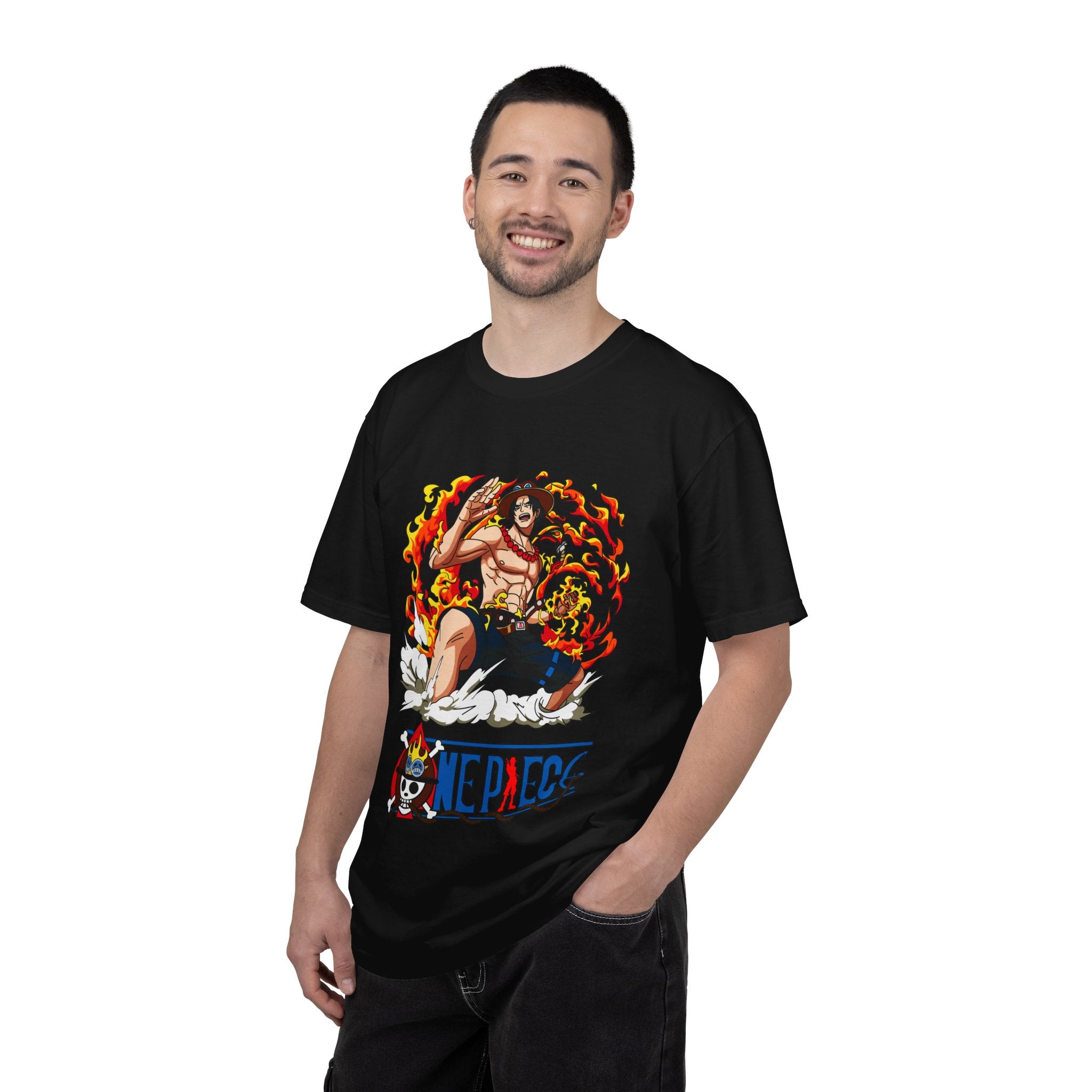 Anime Flame Fighter Graphic T-Shirt