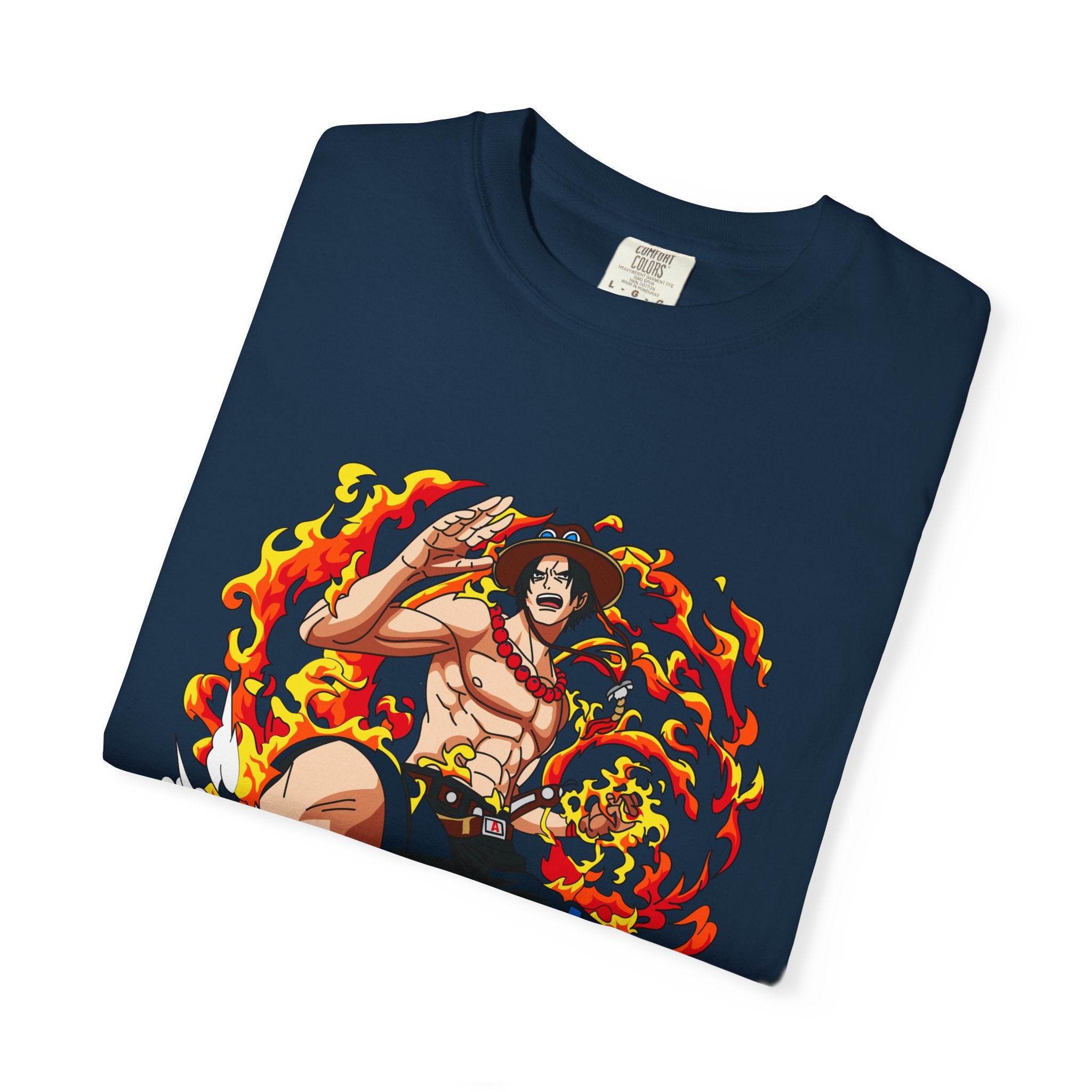 Anime Flame Fighter Graphic T-Shirt
