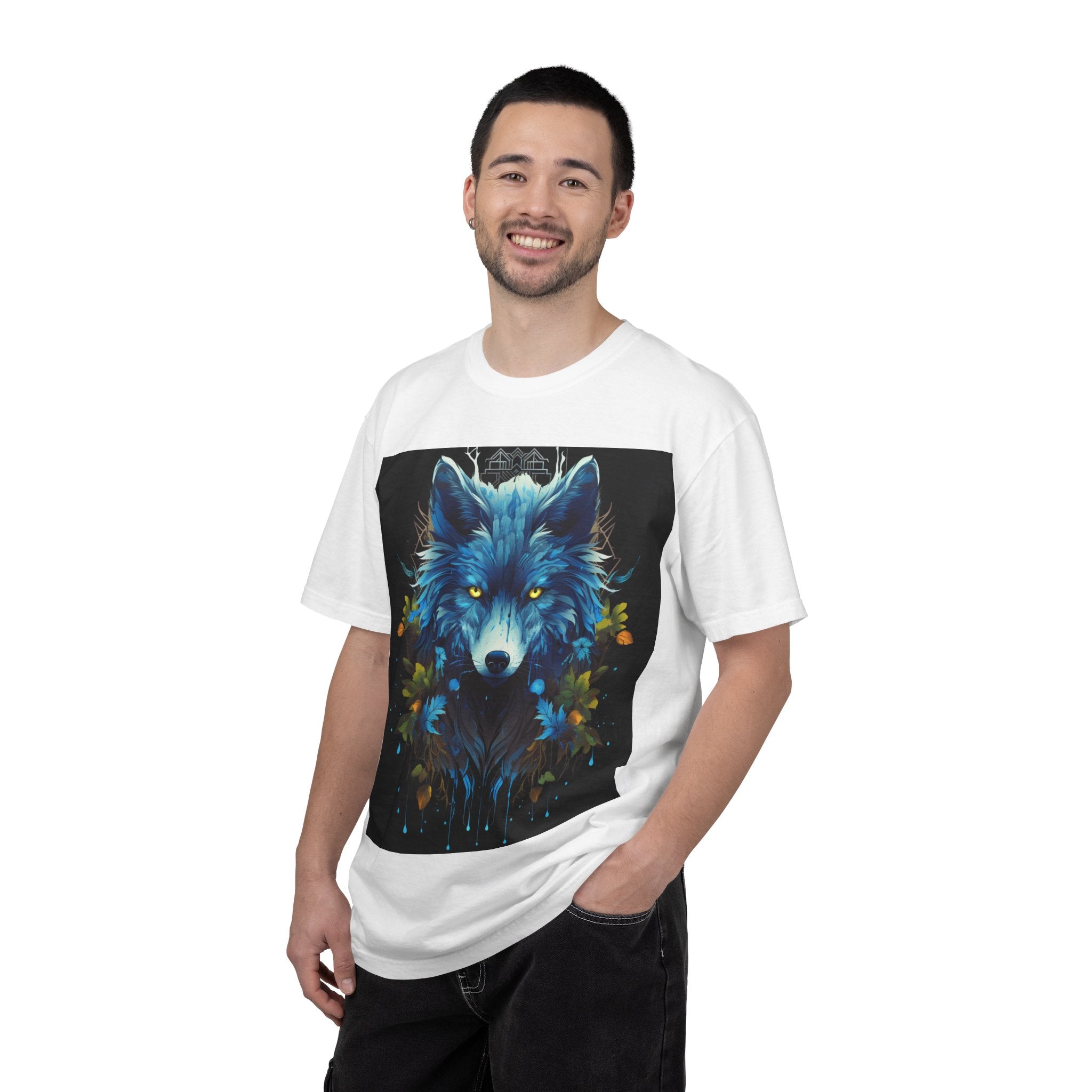 Wolf Portrait T-Shirt — Blue Mystic Wolf Graphic Tee