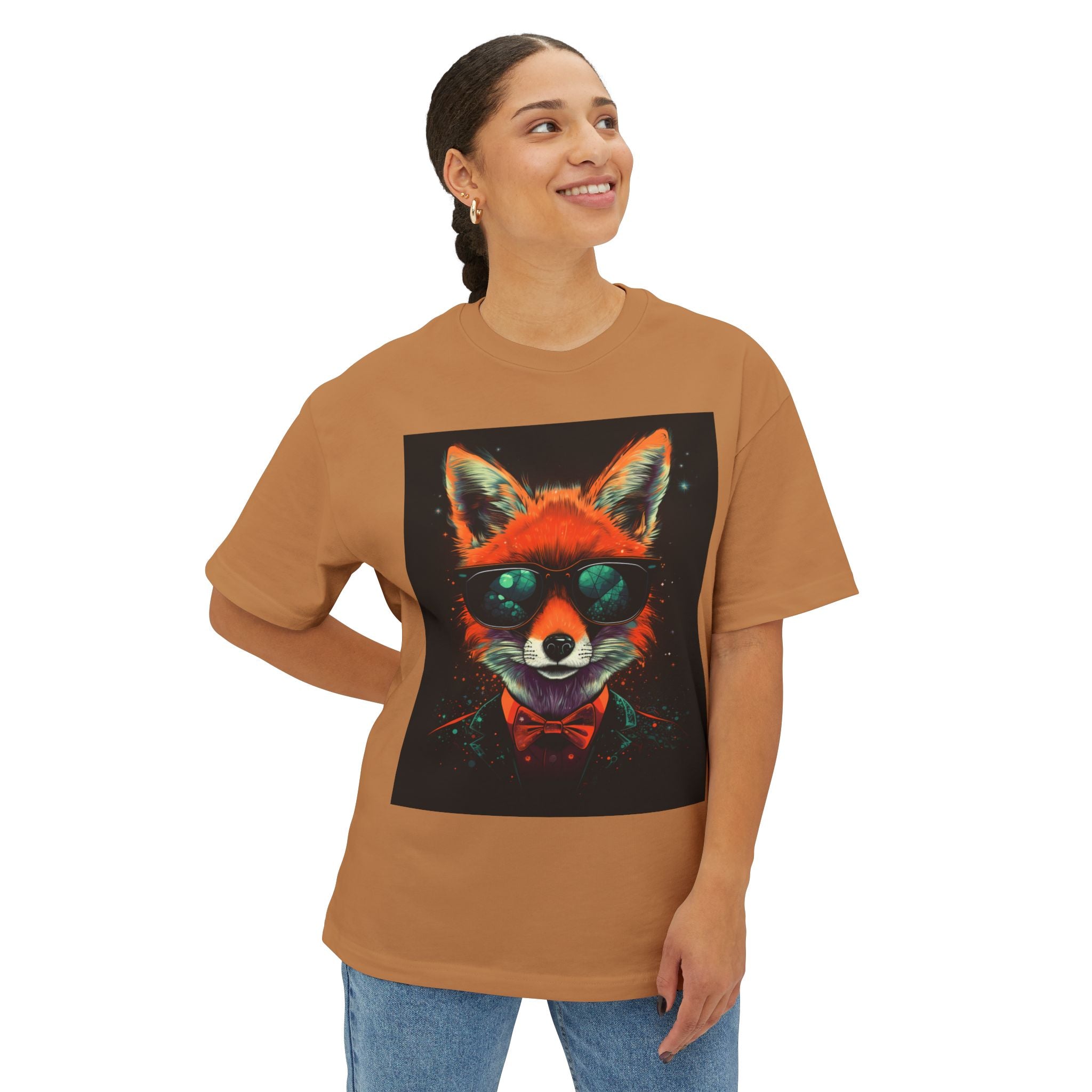 Fox Portrait Tee — Neon Retro Fox Graphic T-Shirt