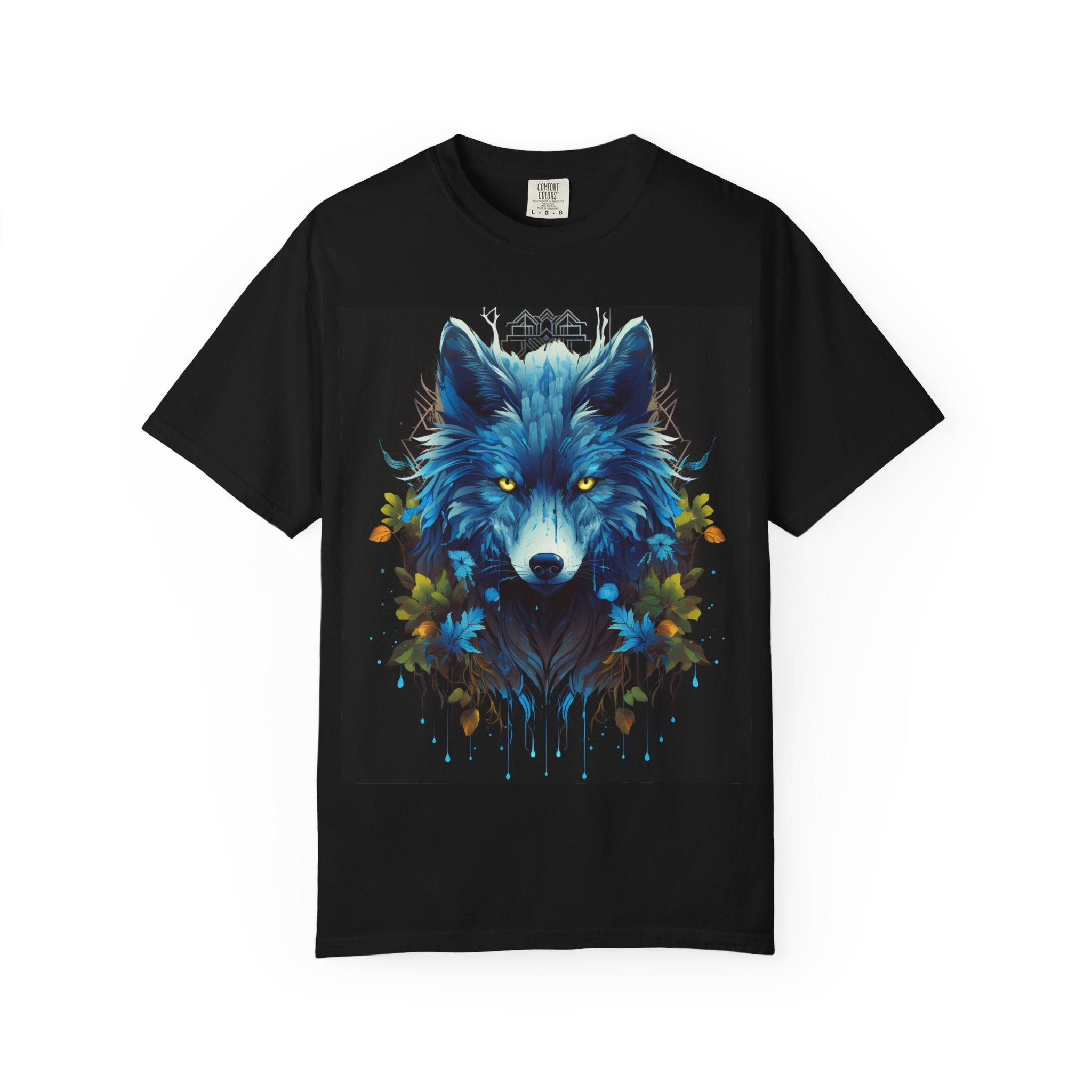 Wolf Portrait T-Shirt — Blue Mystic Wolf Graphic Tee