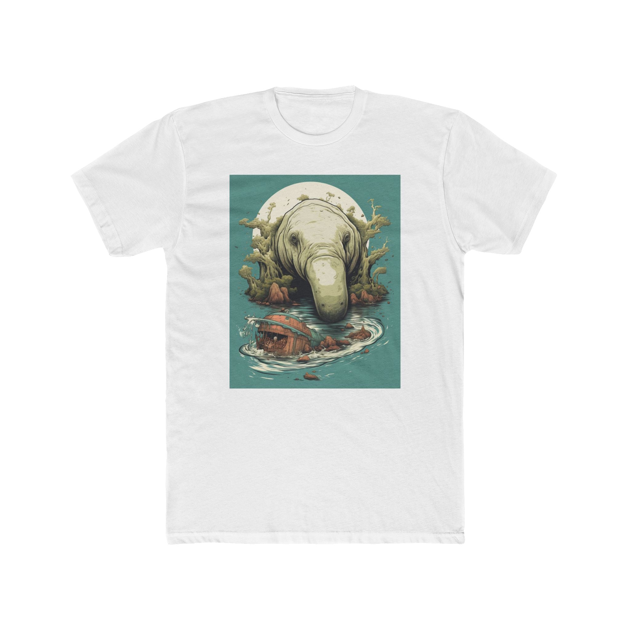 Manatee & Submarine Graphic Tee — Vintage Sea Creature Illustration
