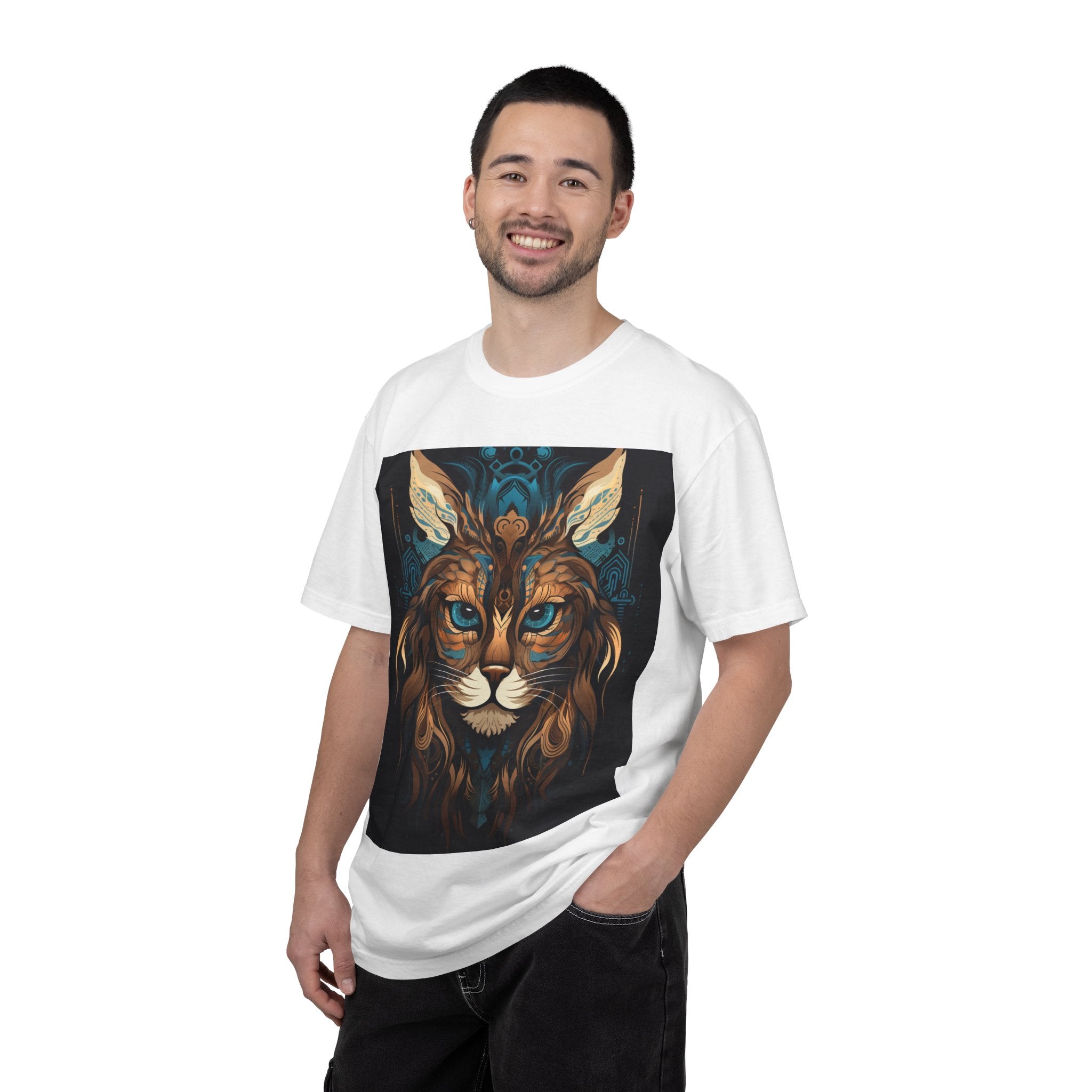 Mystic Lynx Art T-Shirt — Ornate Wildcat Graphic Tee