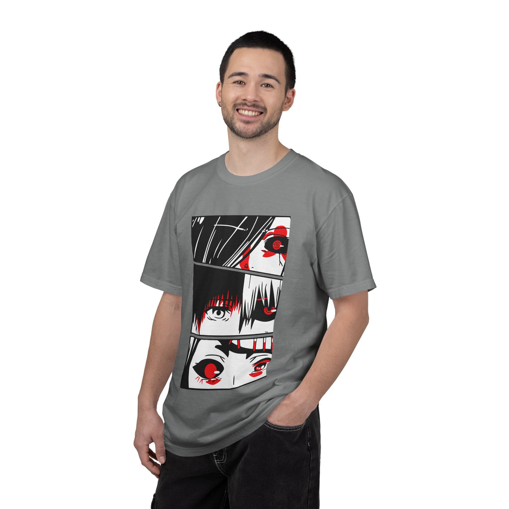 Anime Eyes Panel T-Shirt — Red & Black Manga Eye Design